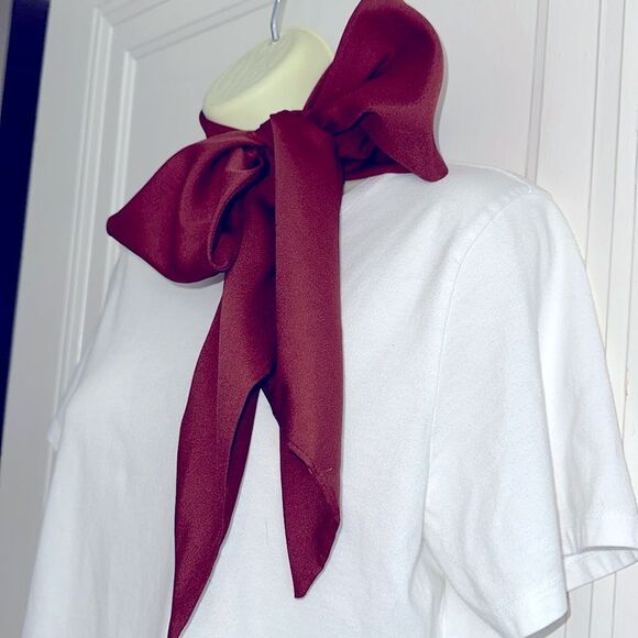 Vintage Burnt Orange/ Rust Double Layer Polyester Long Scarf - Picture 3 of 6